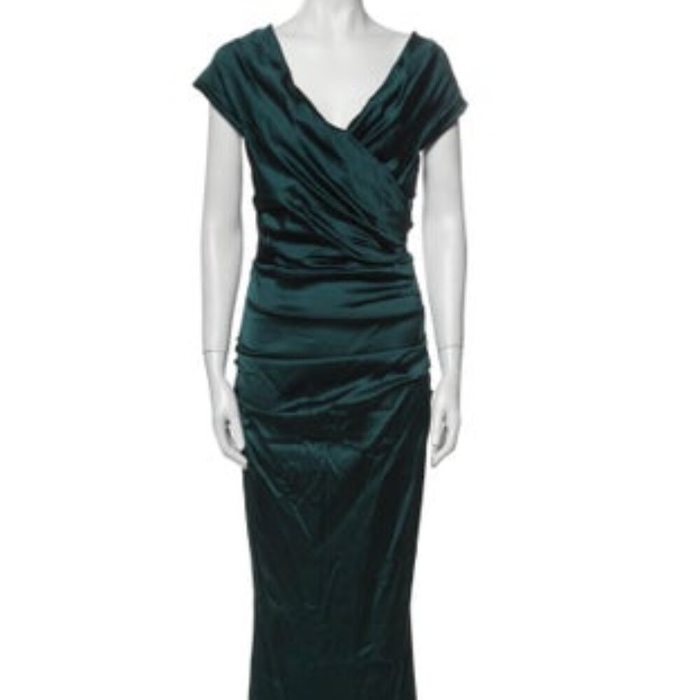 Talbot Runhof Cowl Neck Long Dress